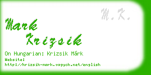 mark krizsik business card